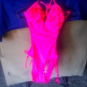 Hot pink one piece sexy bathing suit
